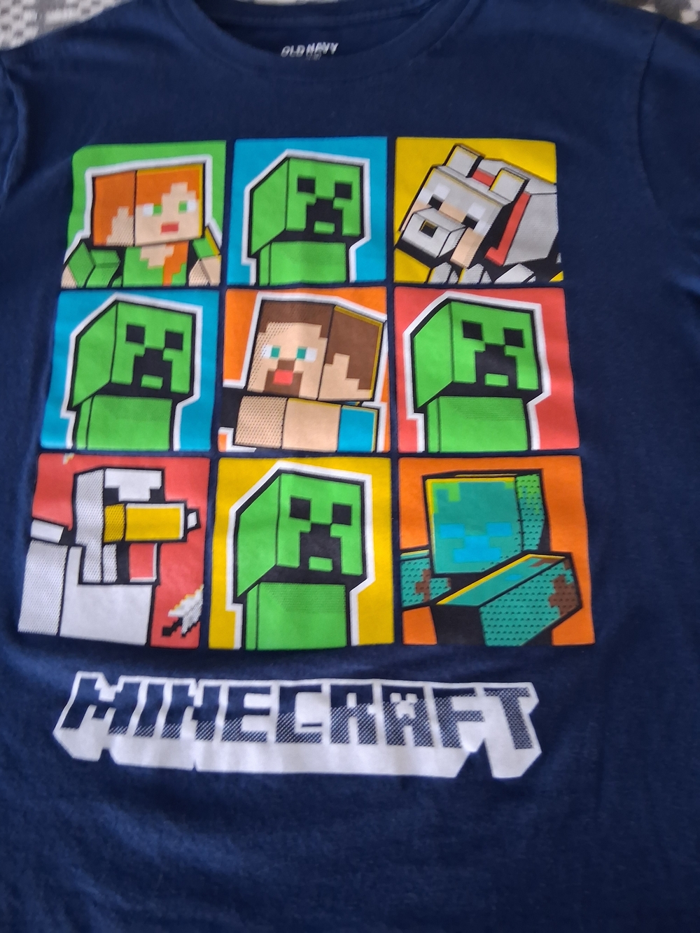 Old Navy Navy Blue Minecraft Graphic Tee boys XL - Picture 2 of 4